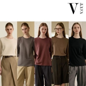 브이컷 여성 튜블러 7부 티셔츠 5종