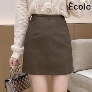 에꼴드파리 오트 레더 미니 스커트_F48WSB001Z