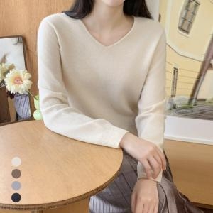 KARRA 리얼캐시미어100브이넥니트_A4F0235