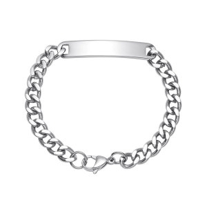 크로노스  무료각인 CRJ2021B-WT 이니셜 체인팔찌 스틸 남자팔찌