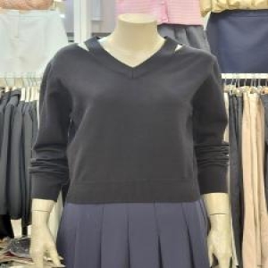 스위트숲 여성 브이넥 어깨끈 포인트 니트 SA9LK93