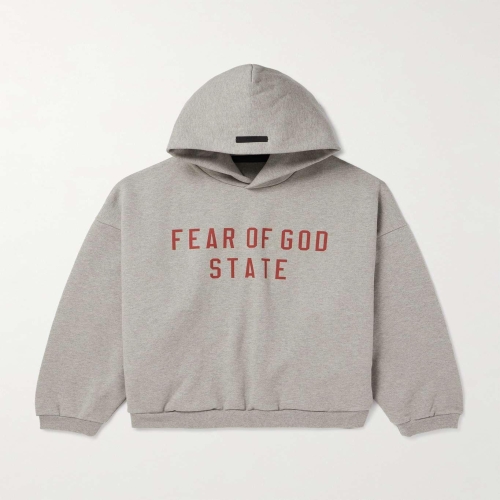 피어오브갓 에센셜 플리스 후디 후드 다크 헤더 192BT246251F