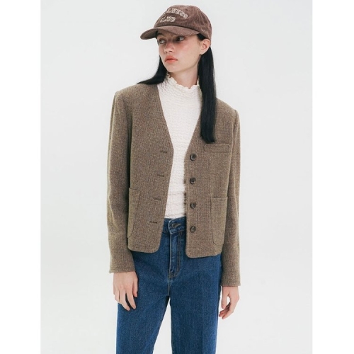 올리브데올리브 울 혼방 브이넥 자켓 OW4XJ951