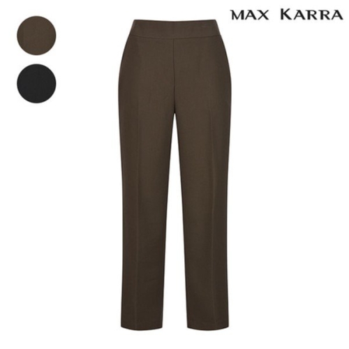 막스카라 폴리 스판 허리 밴딩 일자 통 바지_M43MWP003ME