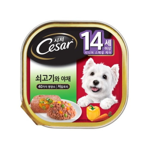 시저 14세이상 쇠고기 현미와 야채 100g