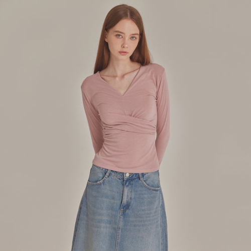크로스 OVER V-NECK LONG SLEEVE TOP_T426TP101 IP