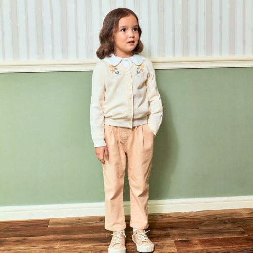 토토헤로스 DP02 여아 세이디 자수가디건 아동 주니어 초등학생 스웨터 크림 플라워 데일리 12452141033