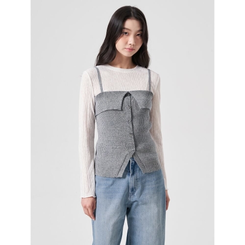 에잇세컨즈 버튼 니트 뷔스티에 그레이 164951GY33