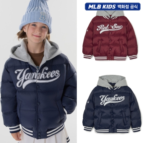 MLB키즈 바시티 스포츠 아플리케 경량다운점퍼 (7ADJV0146)