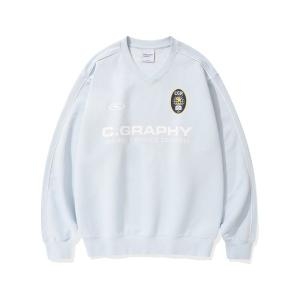 코드그라피 CODEGRAPHY 24H 트랙 브이넥 맨투맨_스카이블루 CBDWUTL110PB 545357