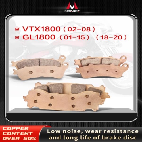 혼다  Mrrange 오토바이 금속 소결 브레이크 패드 VTX1800 VTX 1800 20022008 GL1800 골드 WING2..