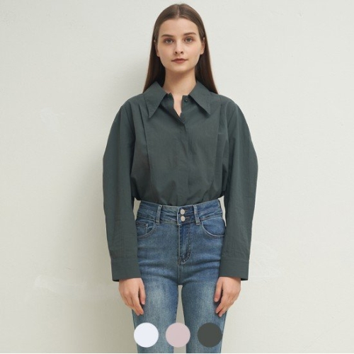 레코브 여성 핀턱 카라 셔츠 LC61B9NB508X