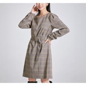 스파오 벨티드 미니 체크 원피스 SPOWB49W02-T