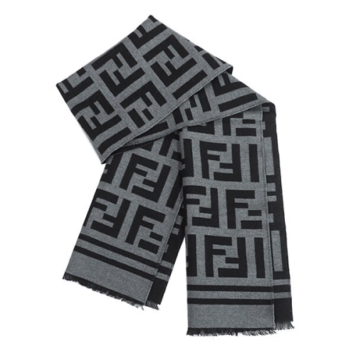 펜디 FF 모티프 블랙 그레이 울 스카프 FXS424A3Q1F0RP3