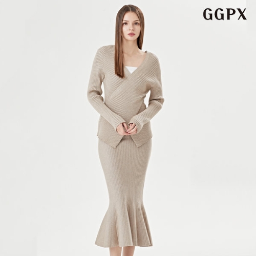 GGPX 골지 니트 스커트 셋업 GOCOW023D