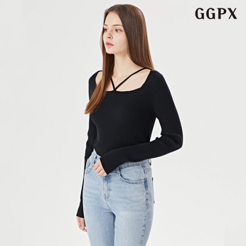 GGPX 골지 슬림핏 긴팔 니트 GOCKT015D