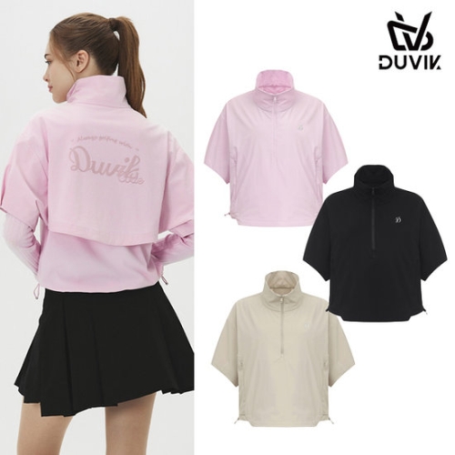 듀빅  여성 퍼프 소매 반팔 바람막이 점퍼 DE3WWB561