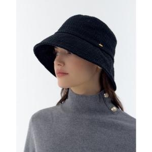 헤지스 여성 블랙 단색 벙거지모자 HILG4F012BK