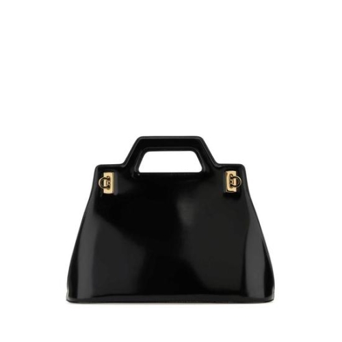 페라가모 살바토레 여성 블랙 Wanda 레더 토트백 213961761287 N