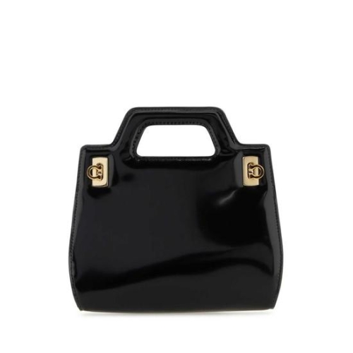 페라가모 살바토레 여성 블랙 Wanda 미니 레더 토트백 213485760