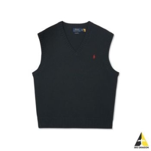 폴로랄프로렌 여성 빅핏 코튼 스웨터 베스트 블랙 106955383