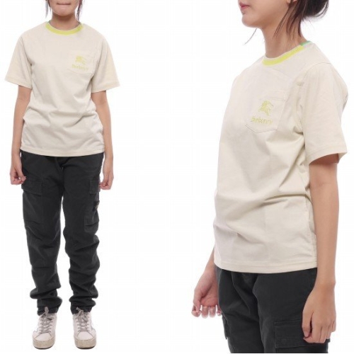 버버리 EKD 로고 자수 반팔티셔츠 8079784 WHEAT 24S