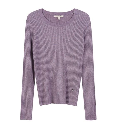 플라스틱아일랜드 여성 슬림 골지 라운드넥니트 PQ4KL061