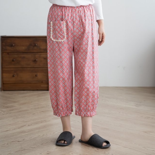 마담4060 엄마옷 팬츠단풍나염홈웨어-QHW2409001