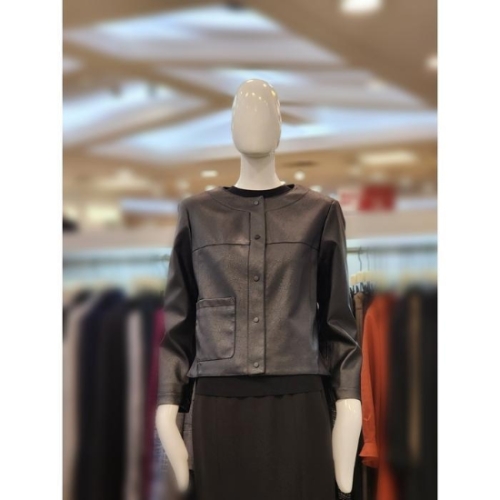 에스쏠레지아 세이브존02옆트임노카라넥합성가죽숏자켓SOO9XJK030