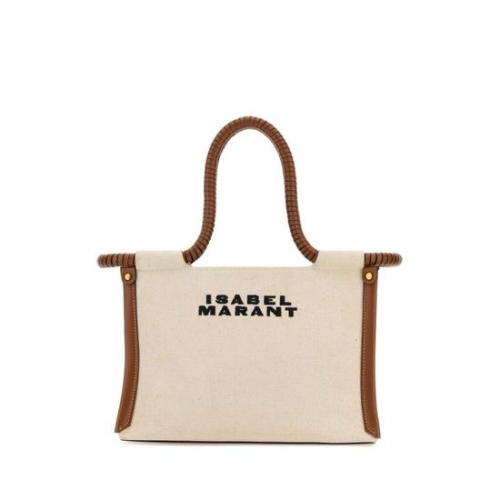 이자벨마랑 여성 아이보리 Toledo 스몰 캔버스 쇼퍼백 PM0038FAA