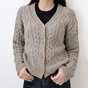 오노마 ONM 여자 니트 꽈배기 가디건 30대 봄 가을 겨울 19313678