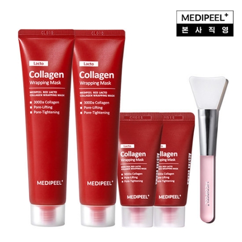 메디필 레드 락토 콜라겐 랩핑 마스크 70ml 2개 + 15ml 2개 + 브러쉬