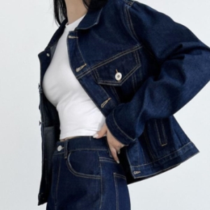 오노마 ONM 여성 진청 데님 자켓 크롭 20대 대학생 데이트룩 19314373