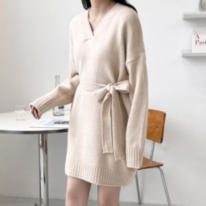 오노마 ONM 여자 리본 니트 원피스 오피스룩 소개팅룩 봄 가을 19311027
