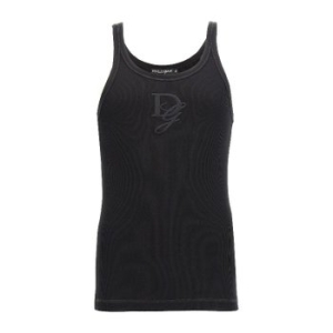 돌체앤가바나 로고 자수 민소매 티셔츠 G8PA8ZG7N4G N0000