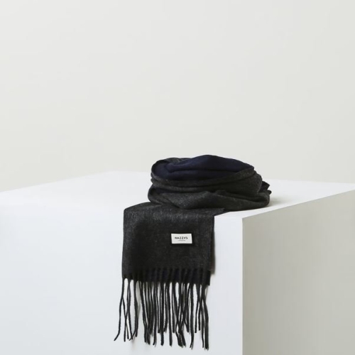 헤지스 남녀공용 네이비 멜란지 캐시미어 머플러 HJMU4F702N2