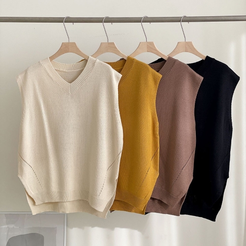 아이우먼 빅사이즈니트베스트 S682L409 베이직브이니트박스조끼 BN