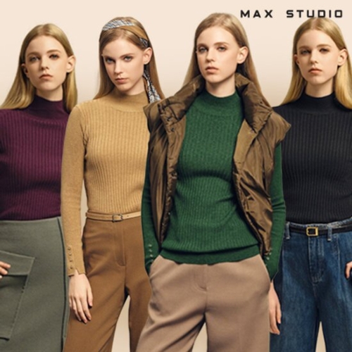 막스스튜디오 여성 울 블렌드 리브 하프넥 니트 3종