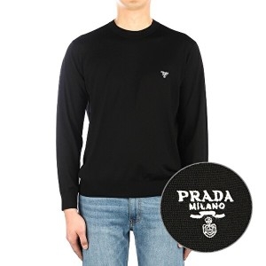 프라다 명품몬플 로고 자수 울니트 블랙 UMB264 1ZLE UMB264 1ZL