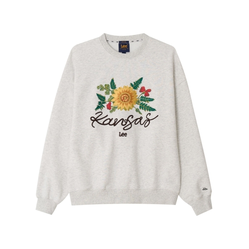 LEE 리 캔자스 플라워 그래픽 맨투맨 라이트 그레이 LE2403CR13LG 566872