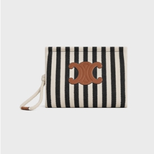 셀린느 타이 파우치 스트라이프 텍스타일 클러치백 10M552GDP
