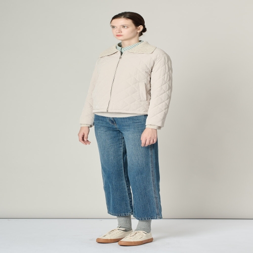 올앤선드리 여성 니트 카라 퀼팅 점퍼 A4W9J110