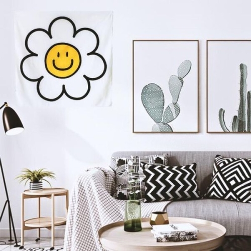 알티피아 스마일 플라워 천 패브릭 포스터 벽 가리개 DD-11830