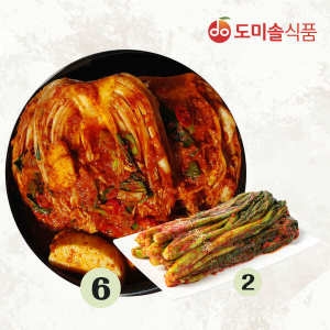도미솔식품 사랑채 포기김치 6kg + 갓김치 2kg