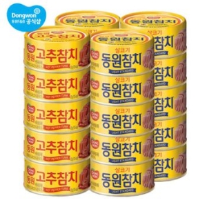 동원F&B  라이트 스탠다드 참치 85g 15개 + 고추 참치 85g 5개
