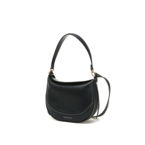 MINI DAILY BAG 블랙 소가죽 스티치 숄더백 VIBA4F212BK