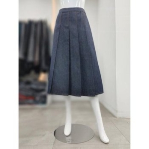 SI 세이브존04 플리츠 슬릿 데님 스커트 SJS1123100BL