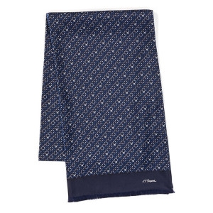 ST듀퐁 네이비 양면 패턴 실크 넥카프 TE4FM63KS302TNY