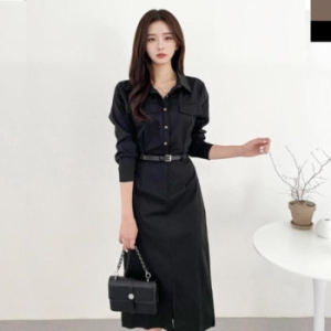 오노마 ONM 슬림 봄 여자친구 빅사이즈여성 롱원피스 코디 19307285