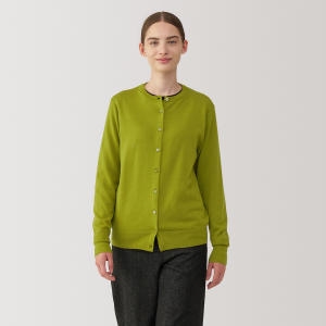 MUJI 여성 워셔블 울 하이 게이지 크루넥 가디건 BA1O5A4A